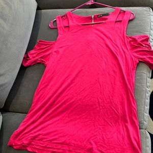 Cold shoulder hot pink Gibson top